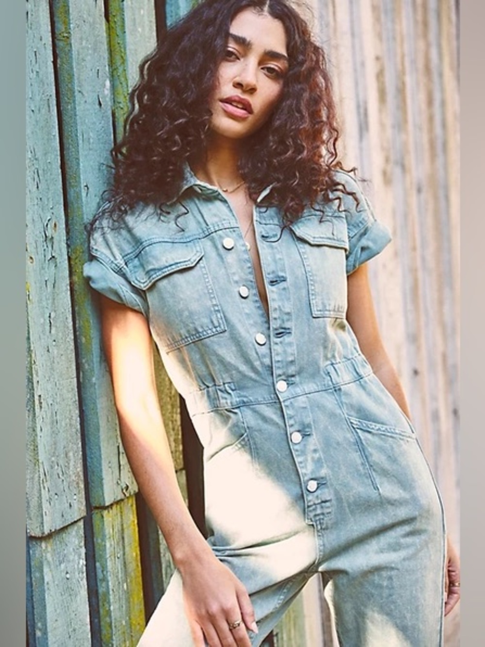 We The Free Free People Marci Jumpsuit In Clear Skies Blue Size XS